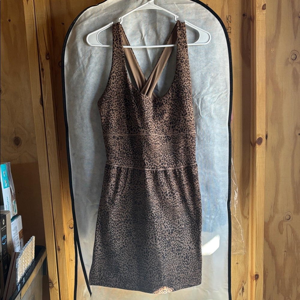 Fabletics Leopard Print Mini Dress with shorts size XL